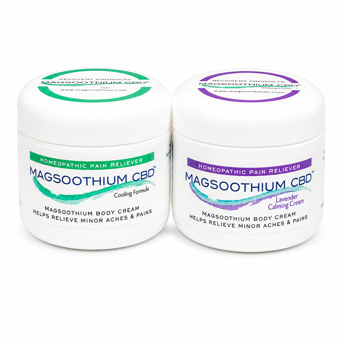 Magsoothium Cooling + Calming CBD Cream Duo, 2 × 4 oz