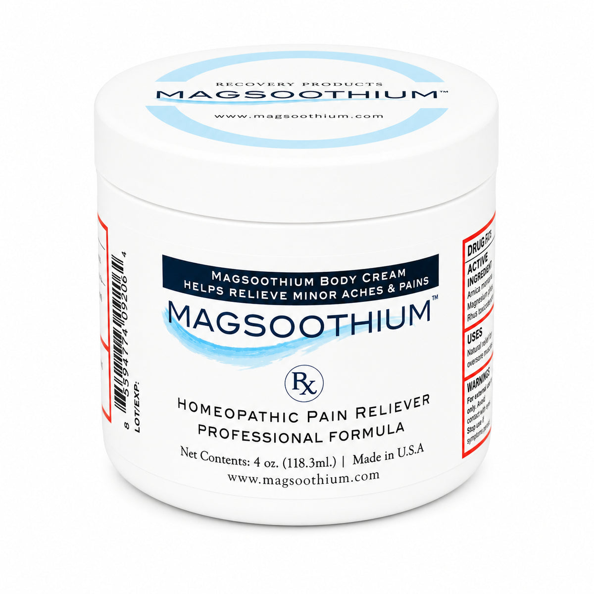 Magsoothium RX Extra Strength Magnesium & Arnica Massage Cream, 4 oz