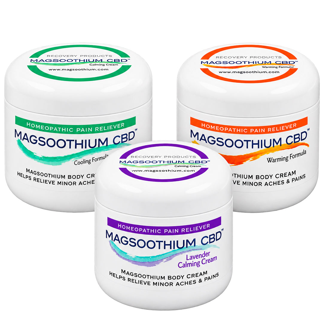 Magsoothium Cooling + Warming + Calming CBD Cream Trio, 3 × 4 oz