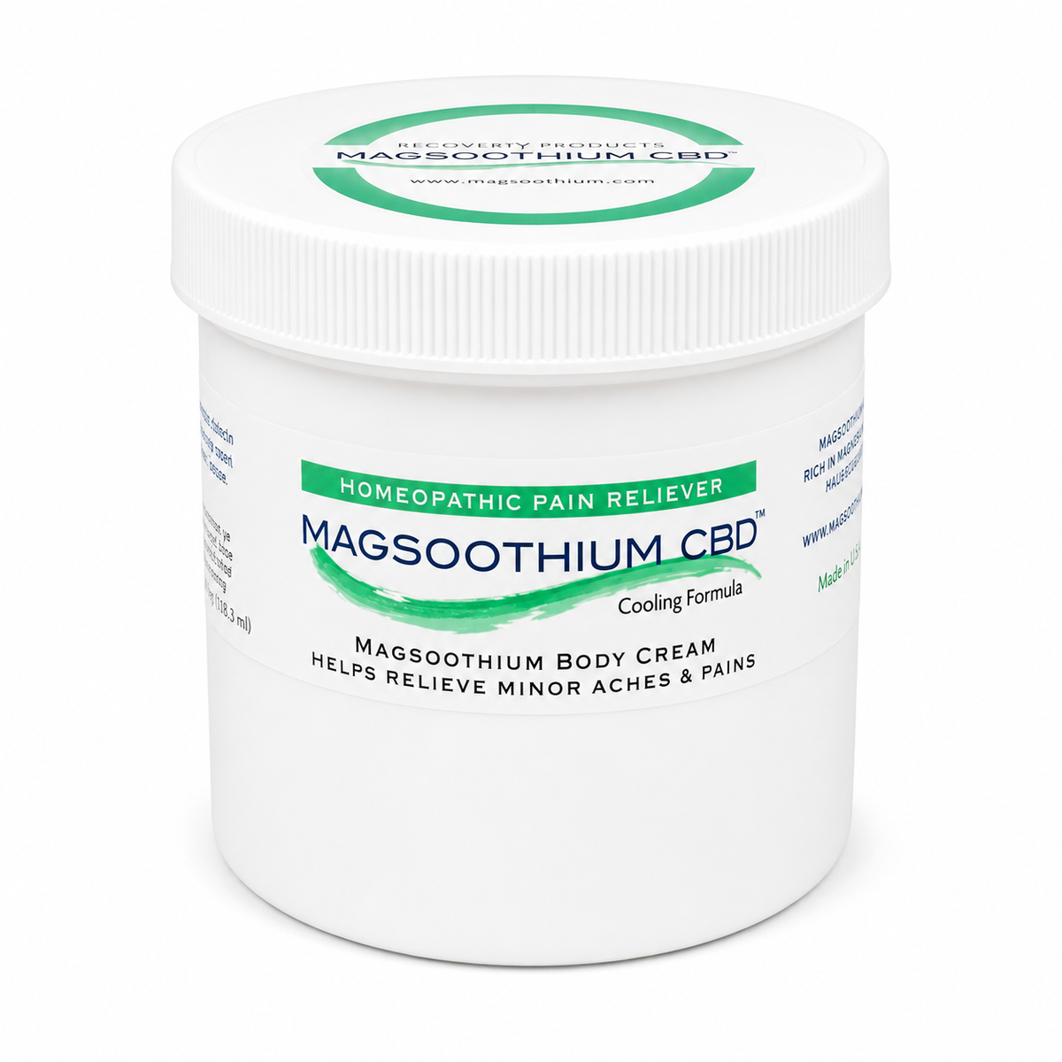 Magsoothium Professional Magnesium & Arnica Cooling Cream with CBD, 16 oz